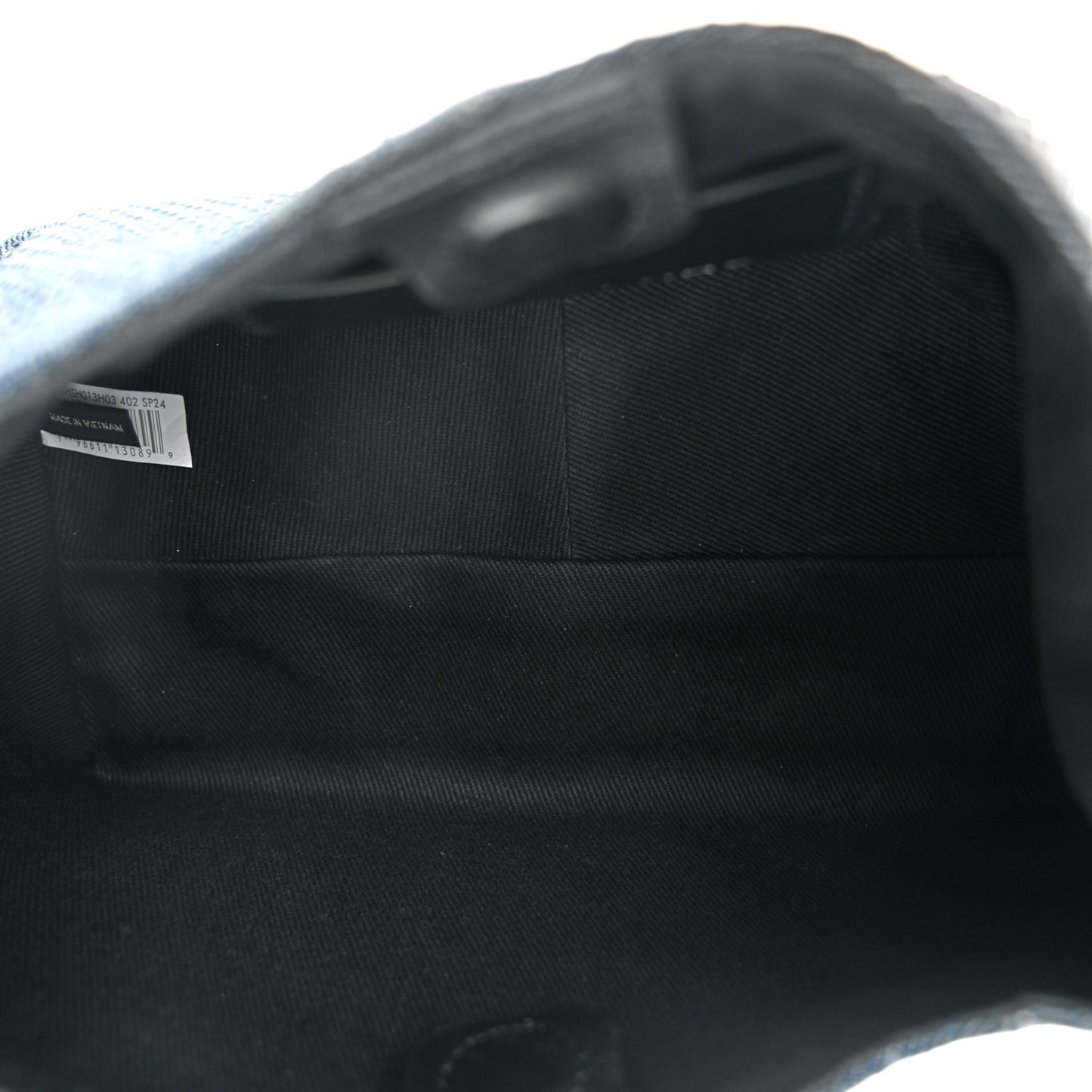 Denim Crystal Mini The Sack Bag Light Blue