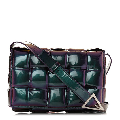 Bottega Veneta Glossy Nail Polish Nappa Maxi Intreccio Padded Cassette Crossbody Bag Holographic 1 of 11