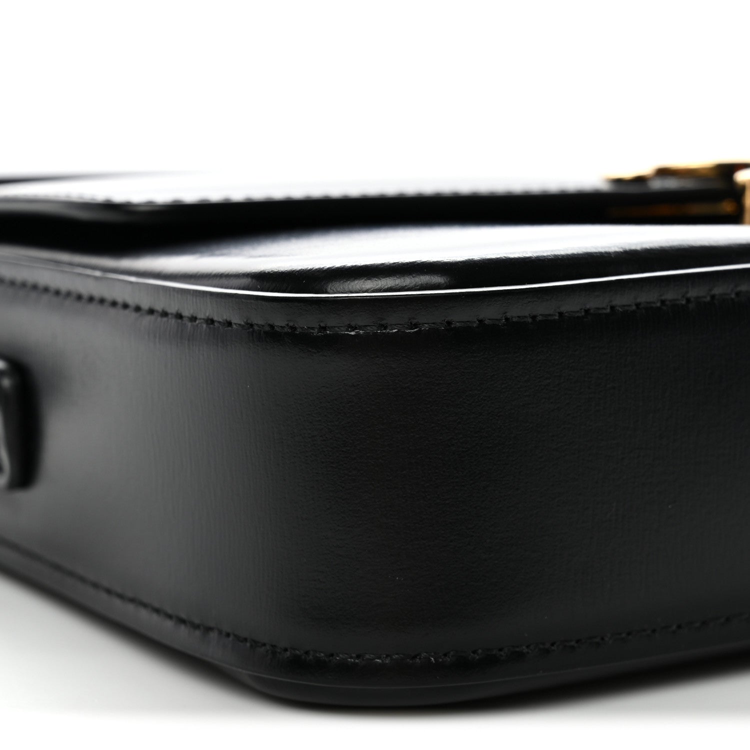 Celine Shiny Calfskin Triomphe Shoulder Bag Black 9 of 12