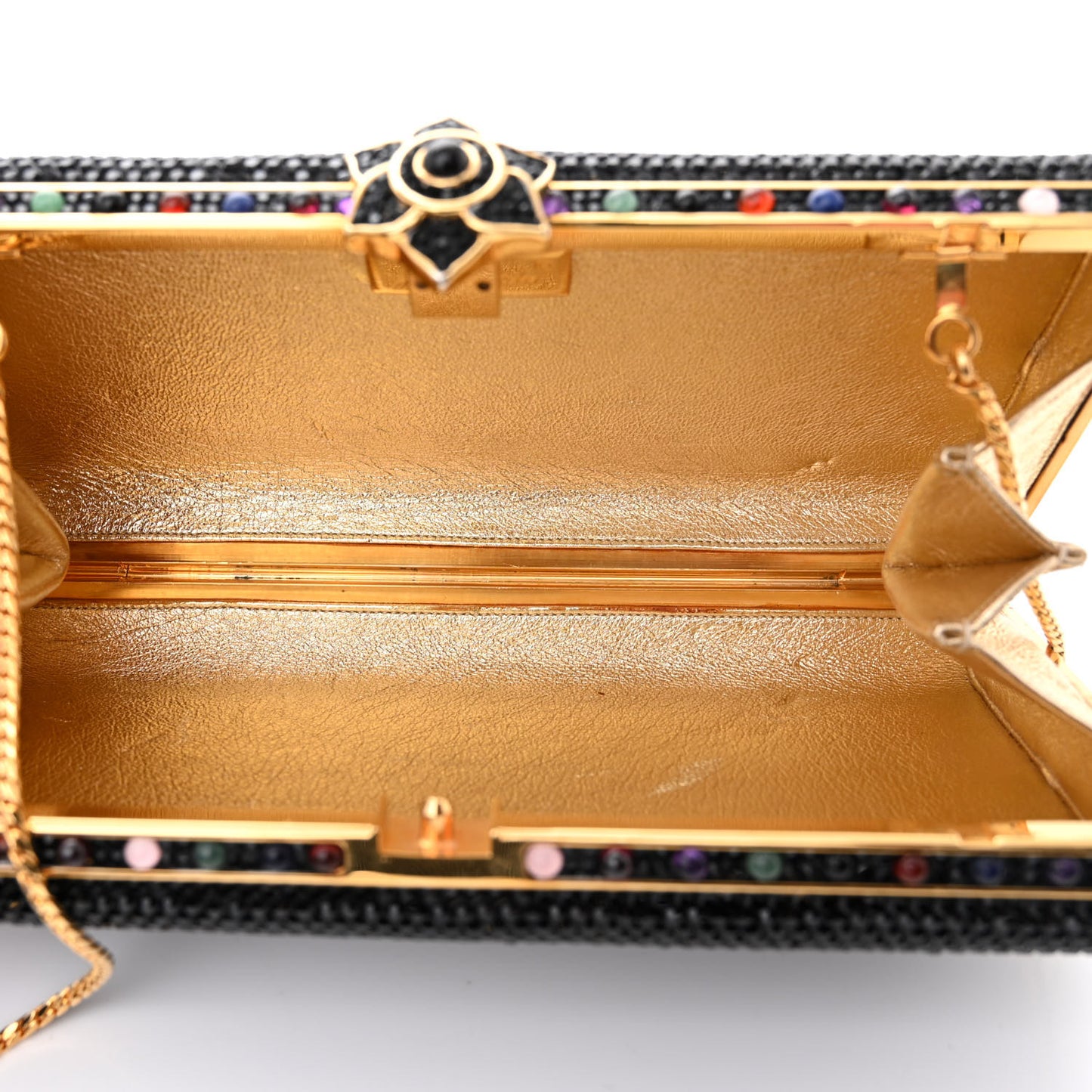 Swarovski Crystal Minaudiere Clutch Black