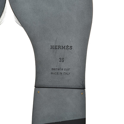 Hermes Epsom View Sandals 39 Argent 6 of 9