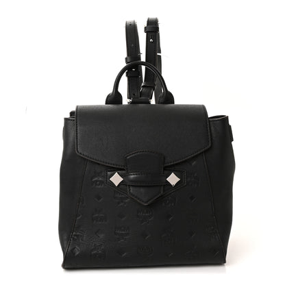 MCM Calfskin Ottomar Monogram Essential Small Backpack Black 1 of 8