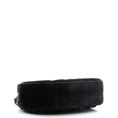 Gucci Velvet Matelasse GG Marmont Belt Bag 95 38 Black 4 of 15