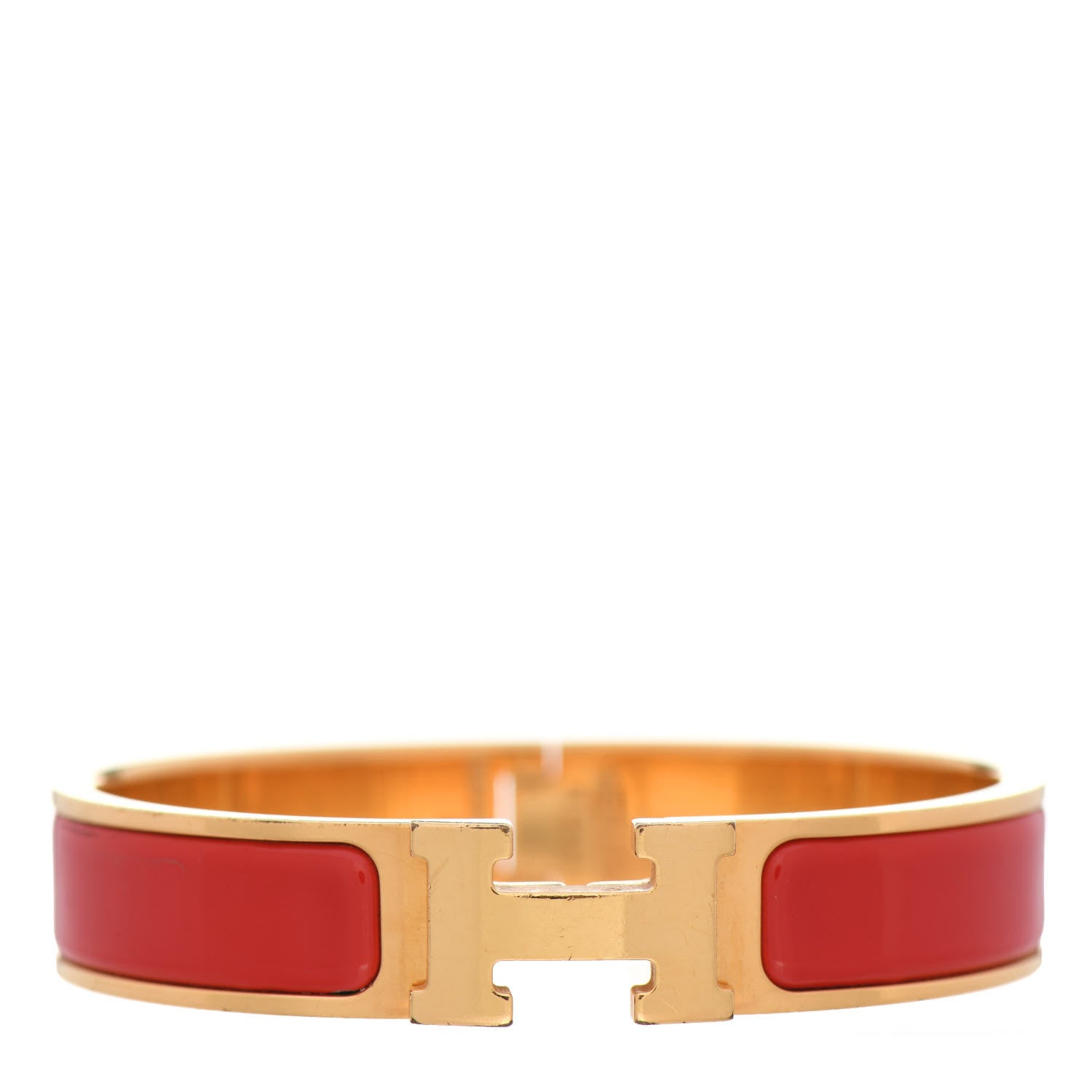 Hermes Enamel Narrow Clic Clac H Bracelet PM Red 1 of 4