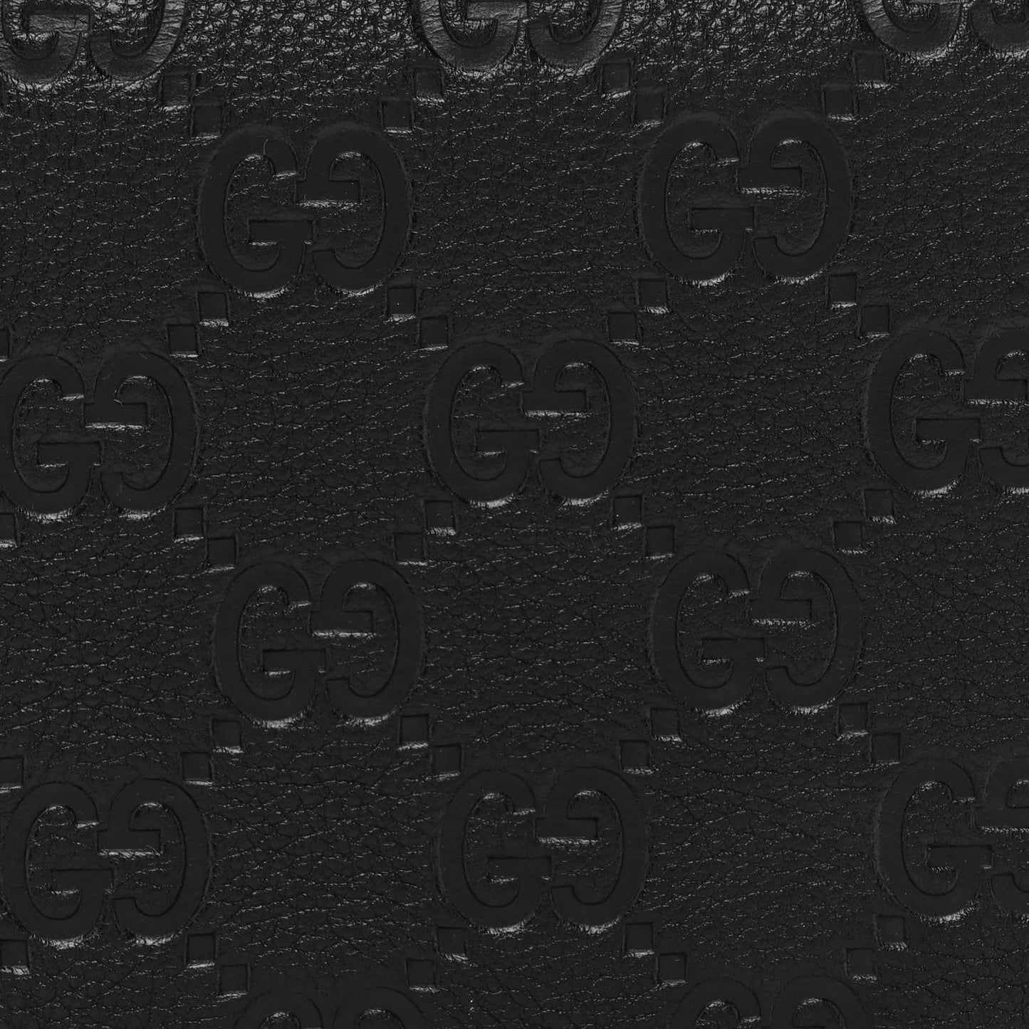 GG Grainy Calfskin Emblem Wallet On Chain Black