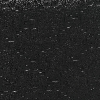 Gucci GG Grainy Calfskin Emblem Wallet On Chain Black 8 of 11
