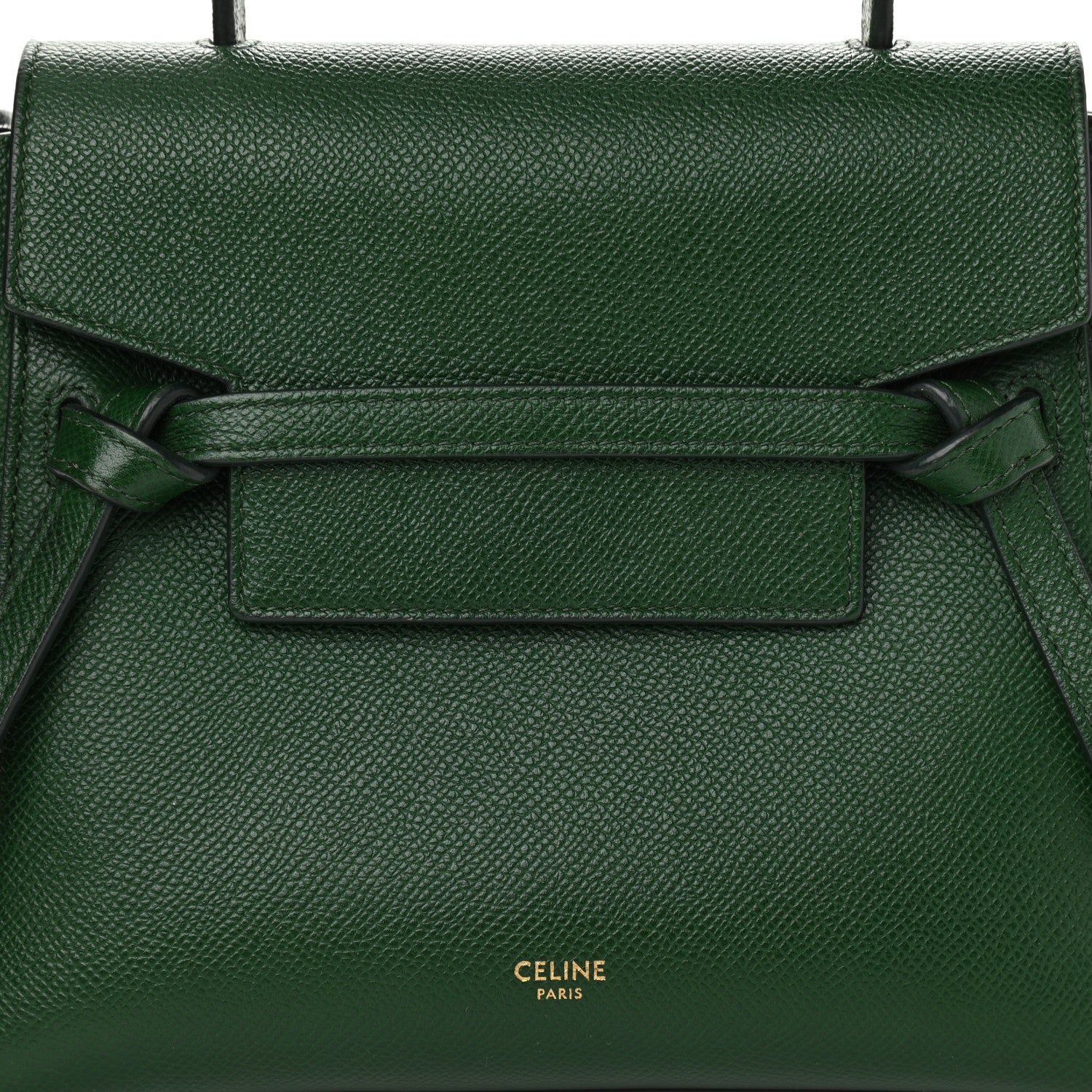 Celine Grained Calfskin Nano Belt Bag Dark Green 7 of 10