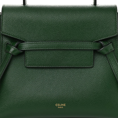Celine Grained Calfskin Nano Belt Bag Dark Green 7 of 10