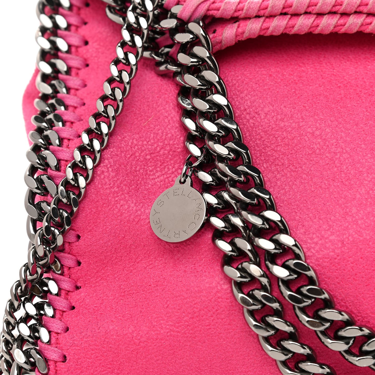 Shaggy Deer Mini Falabella Fold Over Tote Hot Pink