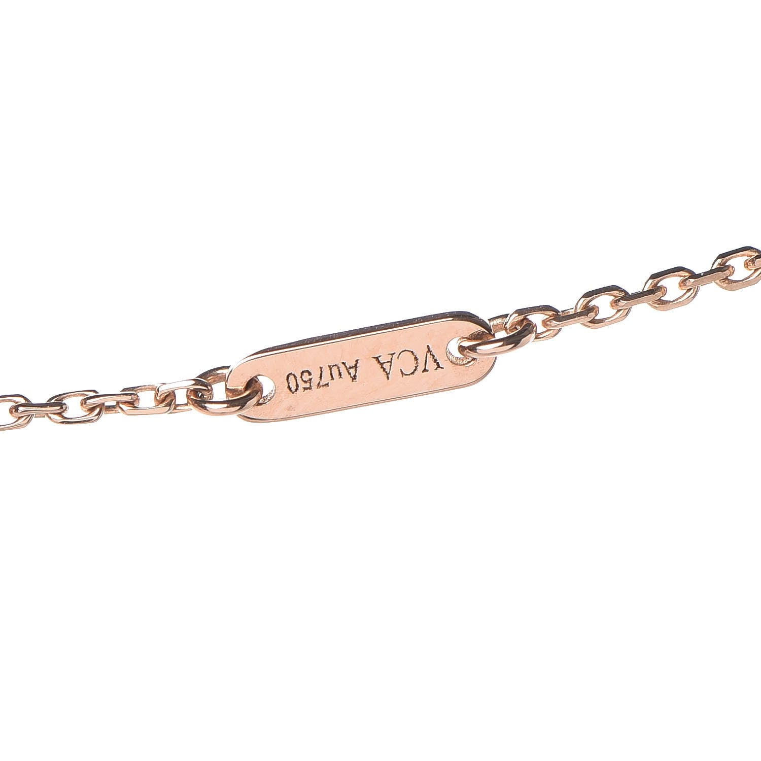 Van Cleef & Arpels 18K Rose Gold Carnelian Sweet Alhambra Pendant Necklace 7 of 9