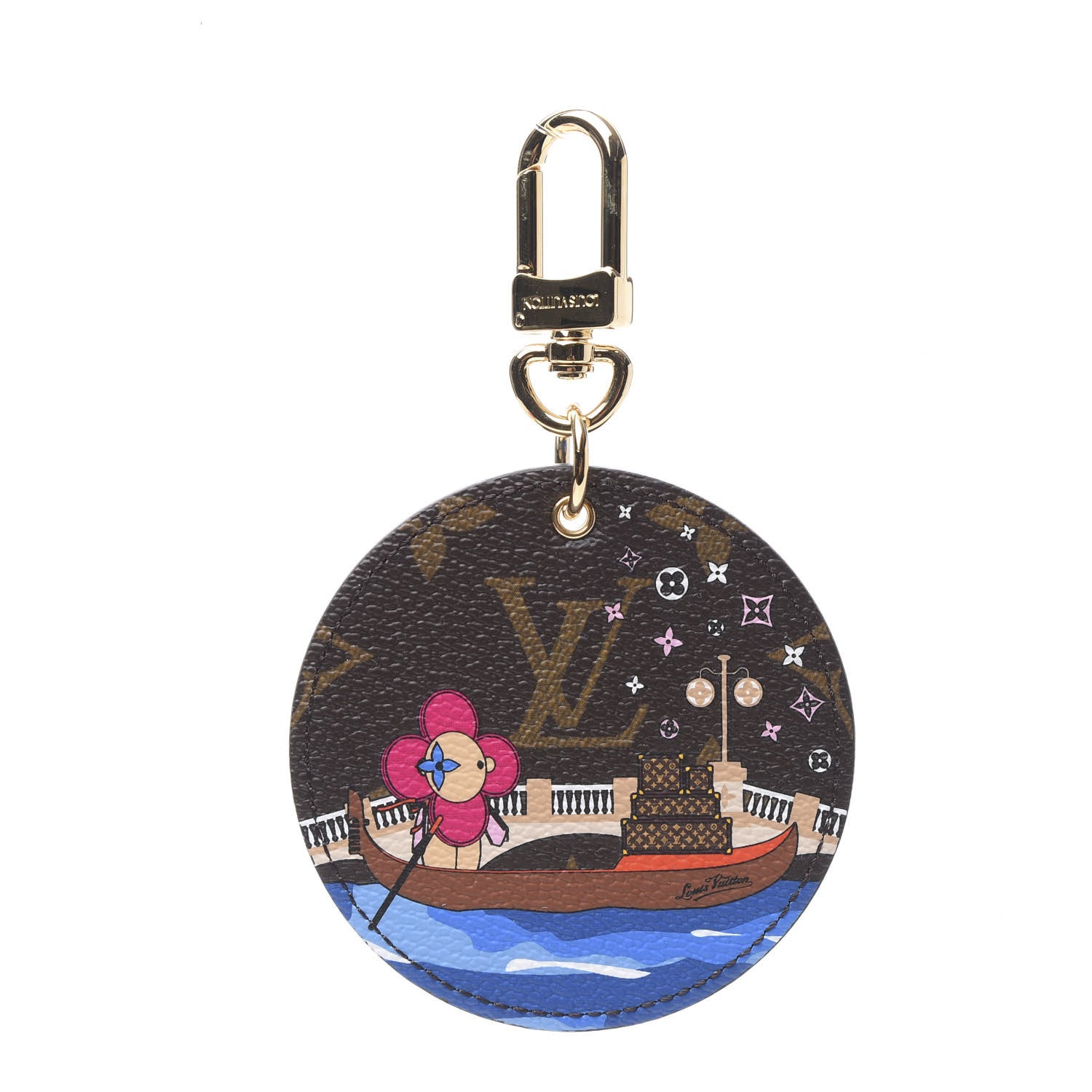 Louis Vuitton Monogram 2019 Christmas Animation Venice Bag Charm Key Ring Blue 1 of 4