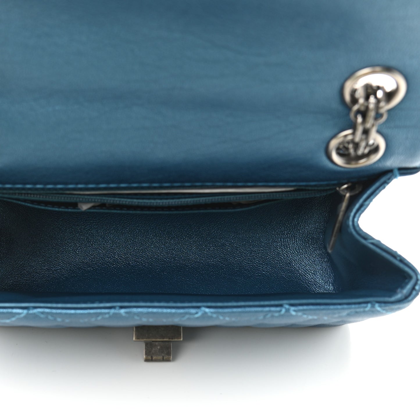 Metallic Sheepskin Quilted 2.55 Reissue Mini Flap Blue