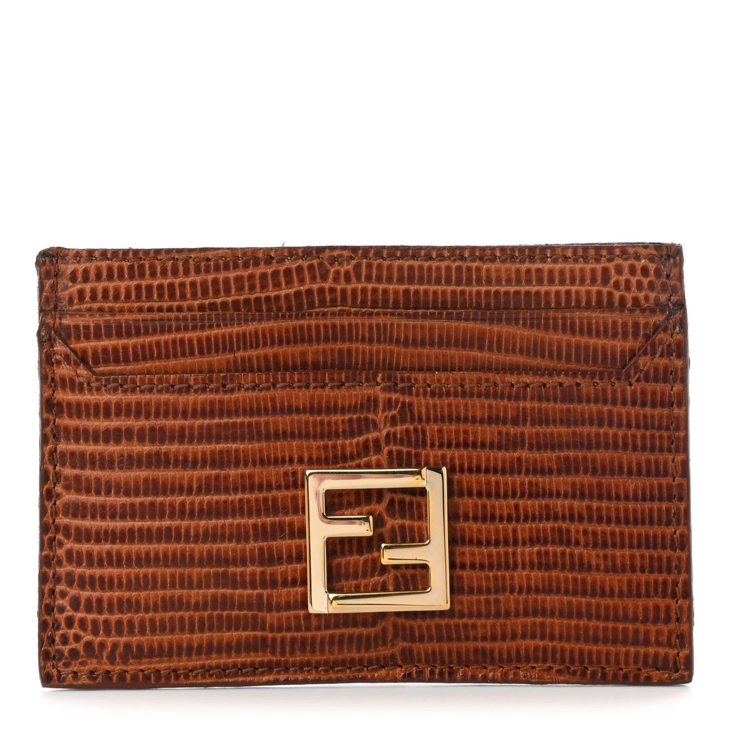 Lizard Card Holder Brown