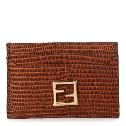 Fendi Lizard Card Holder Brown 1 of 9