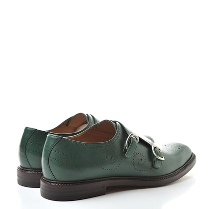 Gucci Betis Calfskin Mens Double Monk Strap Loafers 9.5 Verde 4 of 10