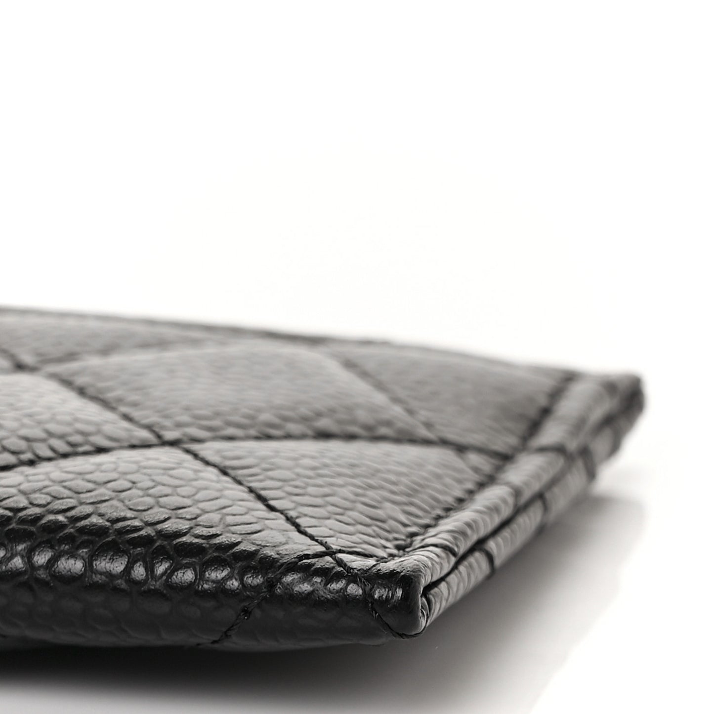 Caviar Quilted Card Holder Black