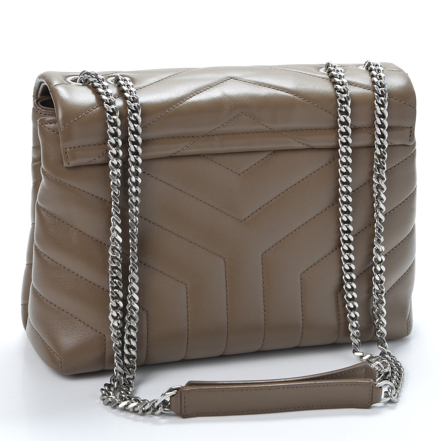 Saint Laurent Calfskin Y Quilted Monogram Small Loulou Chain Satchel Faggio 2 of 10