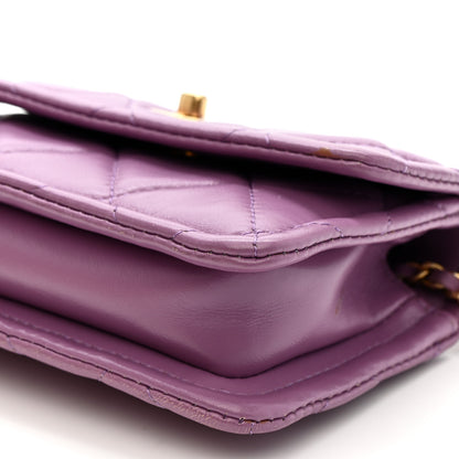 Chanel Shiny Lambskin Quilted Extra Mini Flap Purple 10 of 10