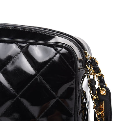 Chanel Patent Quilted Camera Case Black 13 of 15