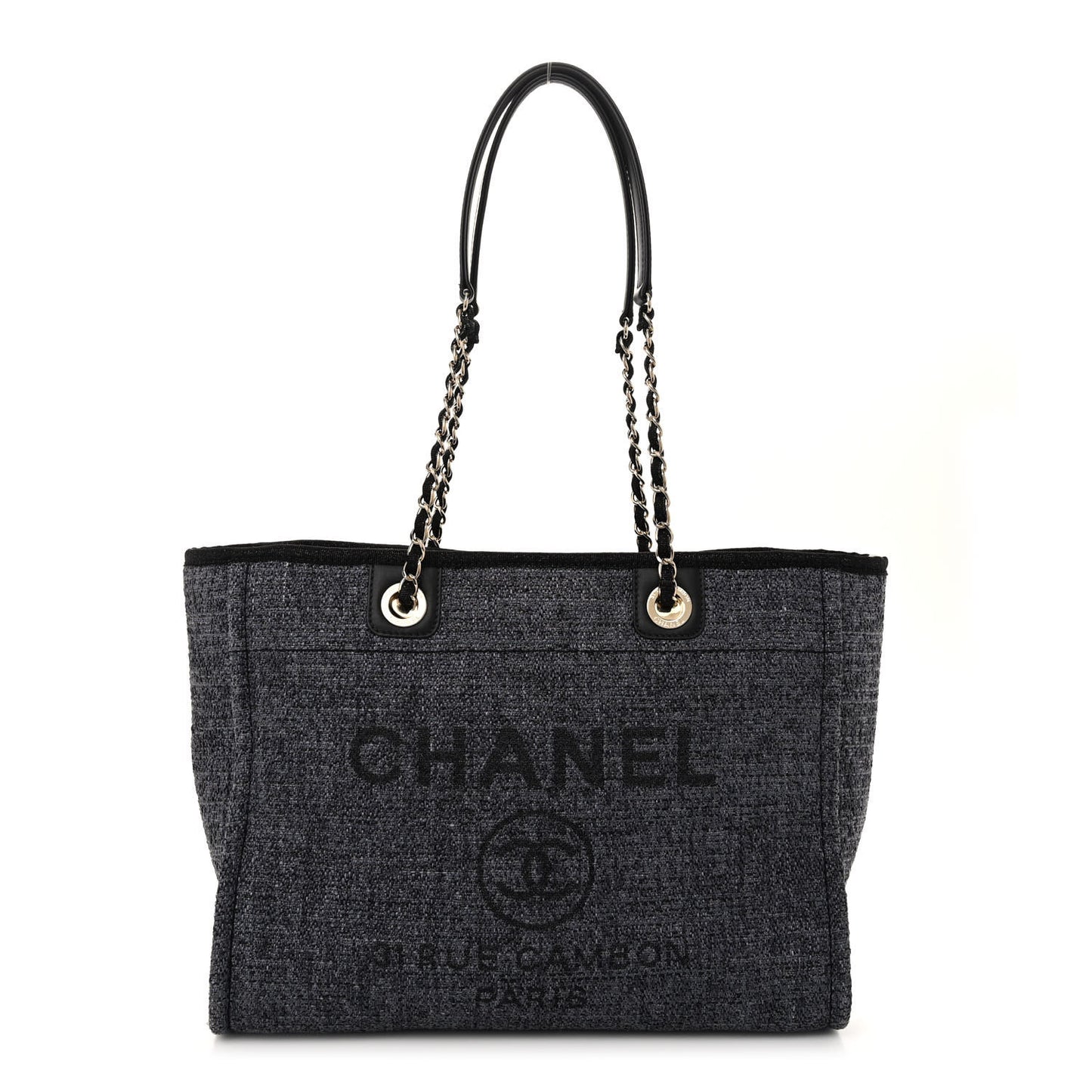 Lurex Boucle Small Deauville Tote Black