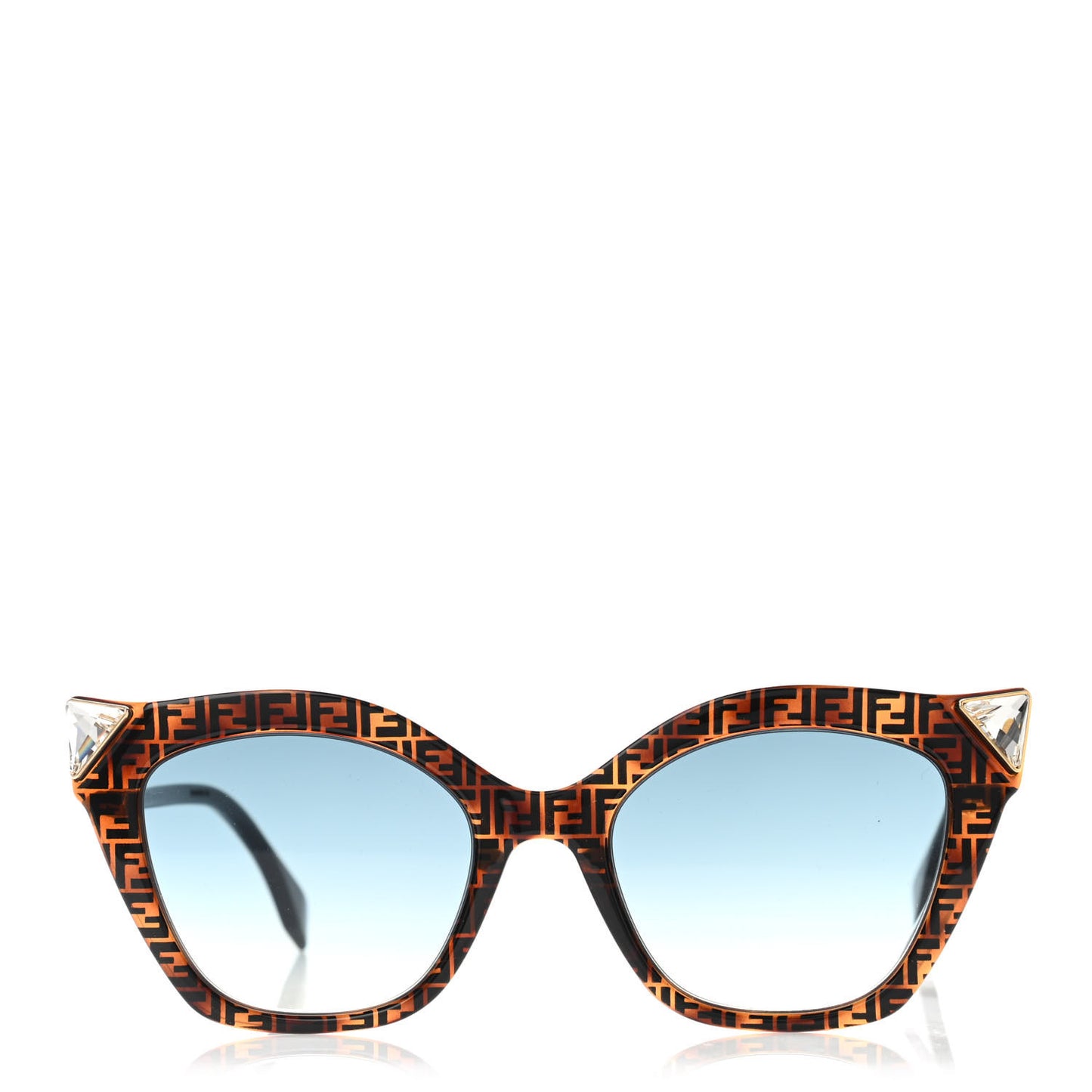 Acetate Metal FF Cat Eye Iridia Sunglasses FF 0357/S Havana