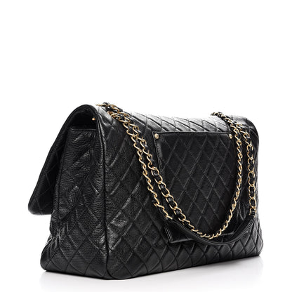 Chanel Calfskin Quilted XXL Travel Flap Bag Black 3 of 8