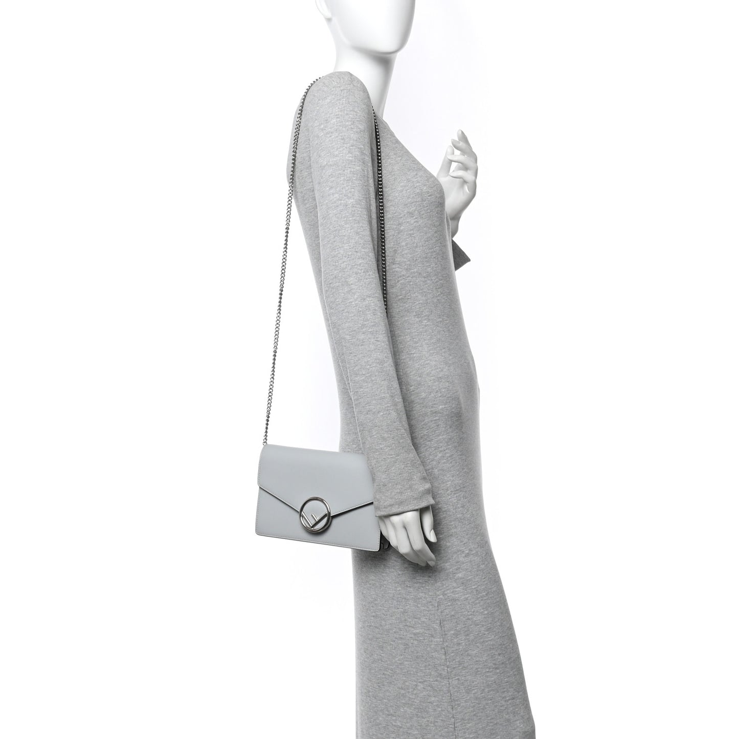 Vitello Cruise F is Fendi Medium Envelope Wallet on Chain Grigio Perla