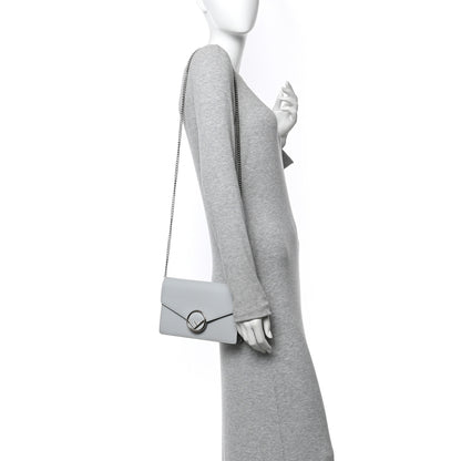 Fendi Vitello Cruise F is Fendi Medium Envelope Wallet on Chain Grigio Perla 2 of 9
