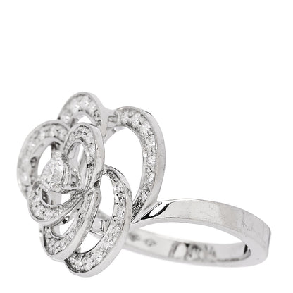Chanel 18K White Gold Diamond Fil de Camelia Ring 51 5.75 3 of 7
