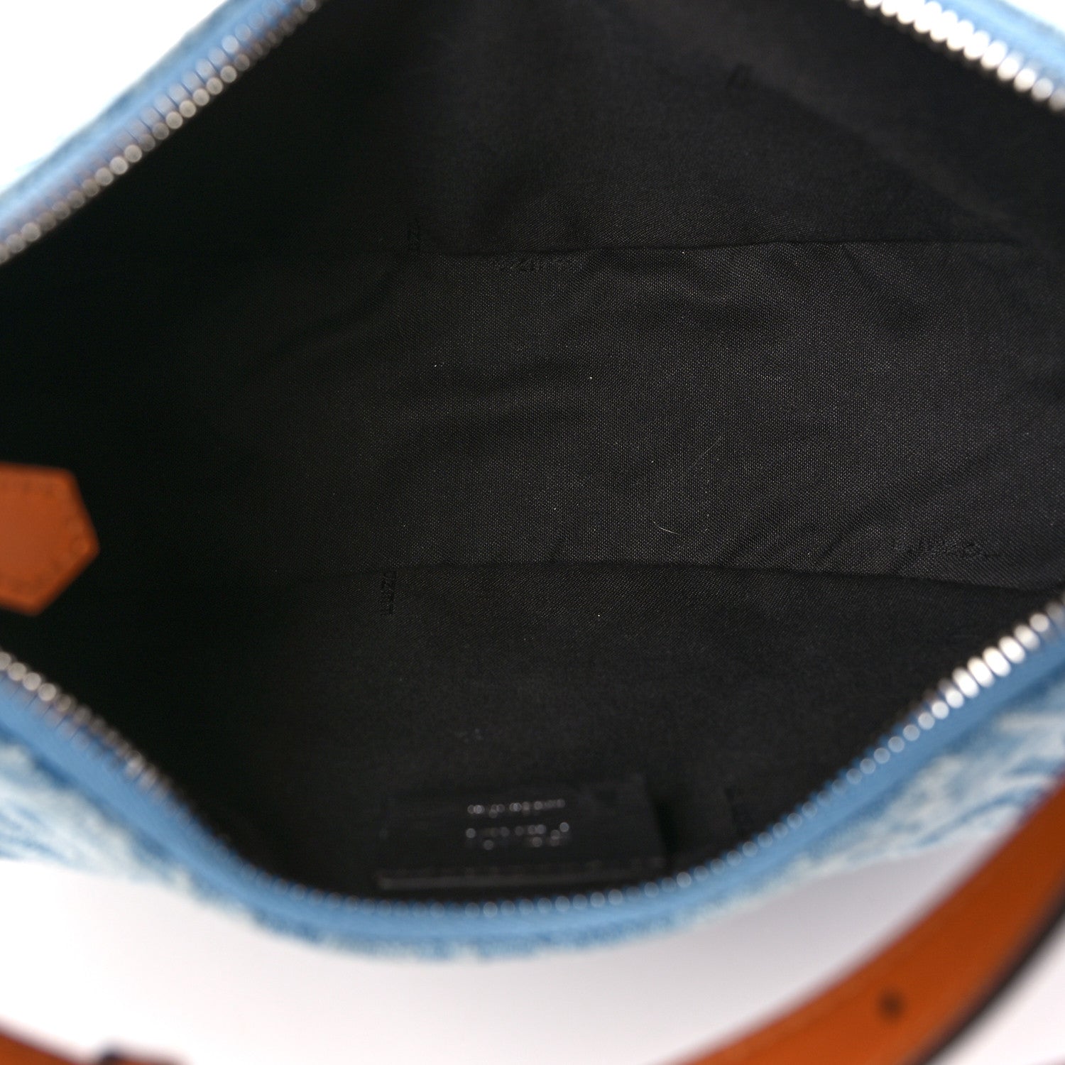 Fendi Denim Vitello Grace Mirror Logo Small Fendigraphy Hobo Bag Blue 5 of 9