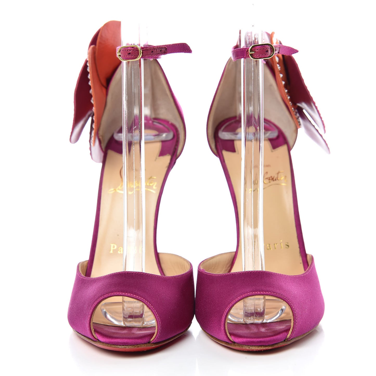 Satin Crystal Pensamoi 120 Pumps 36 Eveque Papaye