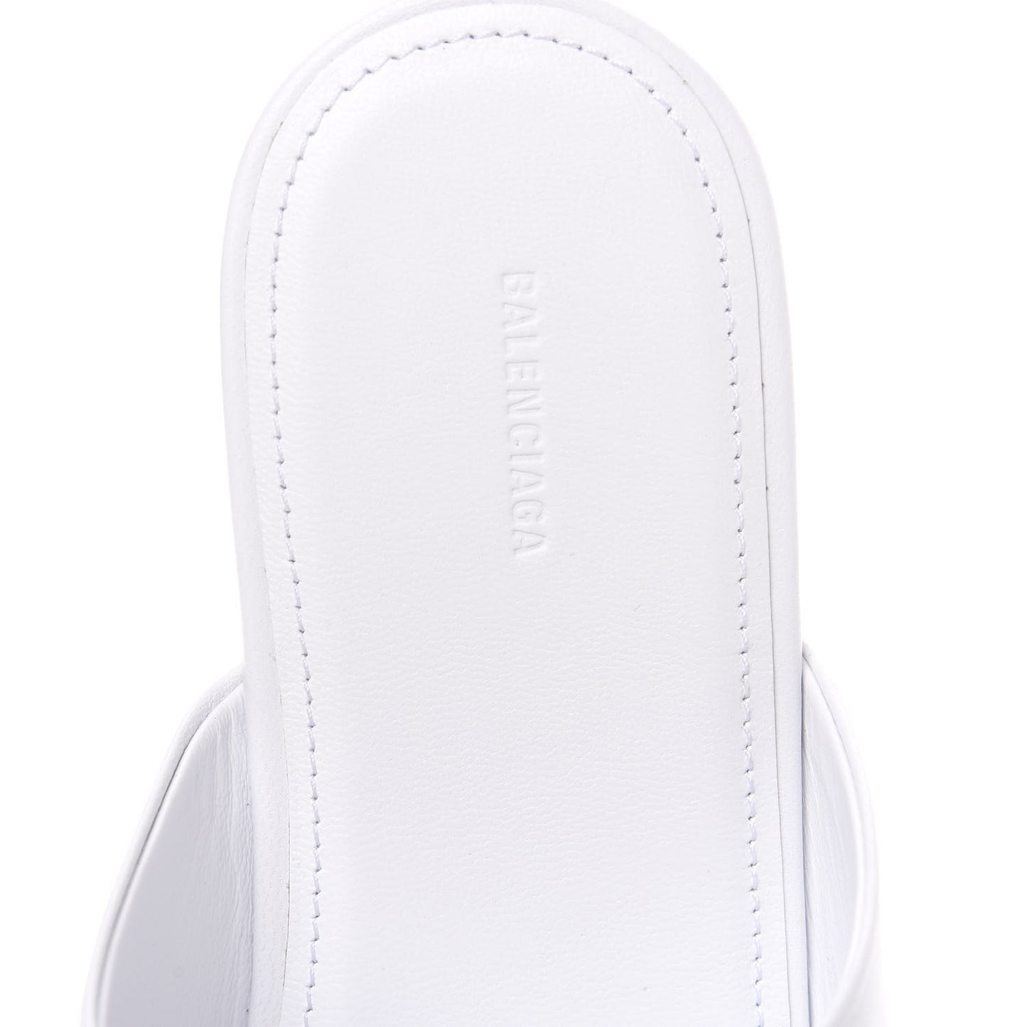 Shiny Sheepskin Oval BB Mule Sandals 36.5 White