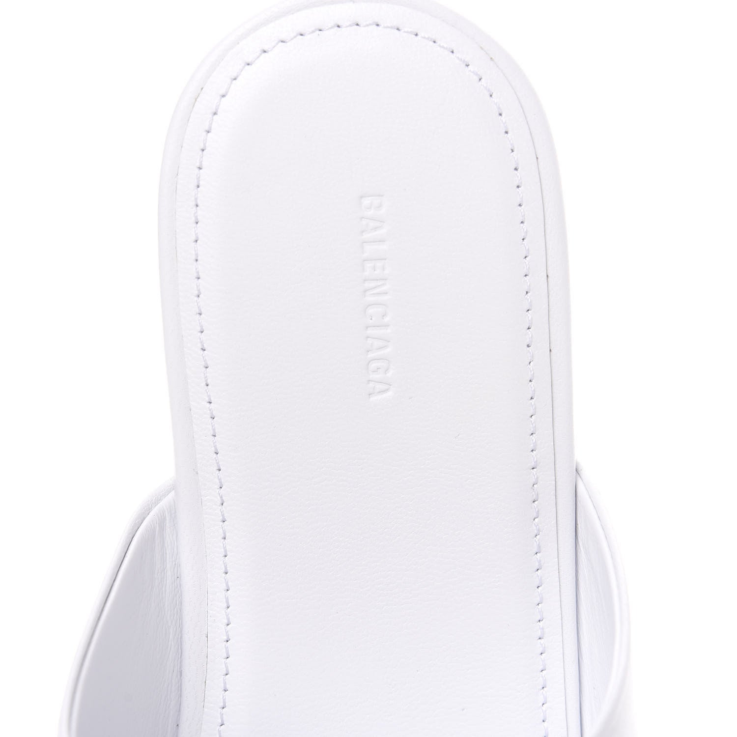 Balenciaga Shiny Sheepskin Oval BB Mule Sandals 36.5 White 7 of 9