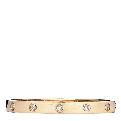 Cartier 18K Yellow Gold 10 Diamond LOVE Bracelet 16 3 of 9