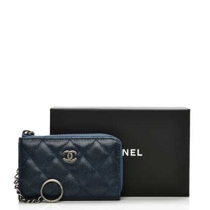 Chanel Caviar Quilted Key Holder Case Navy 8 of 8