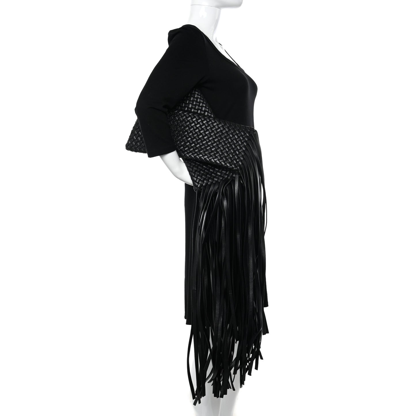 Nappa Intrecciato The Fringe Crisscross Bag Black