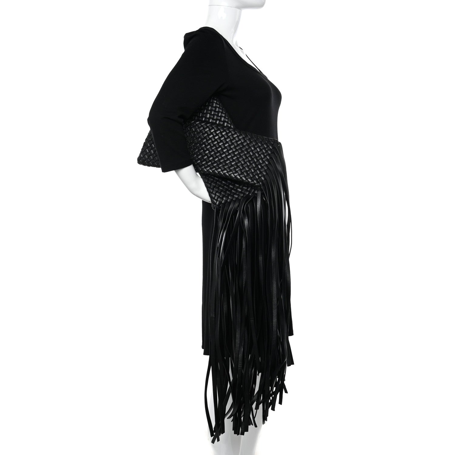 Bottega Veneta Nappa Intrecciato The Fringe Crisscross Bag Black 2 of 11