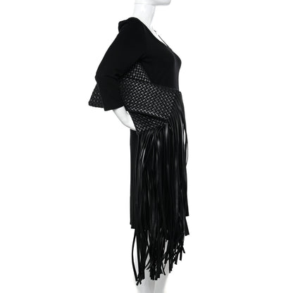 Bottega Veneta Nappa Intrecciato The Fringe Crisscross Bag Black 2 of 11