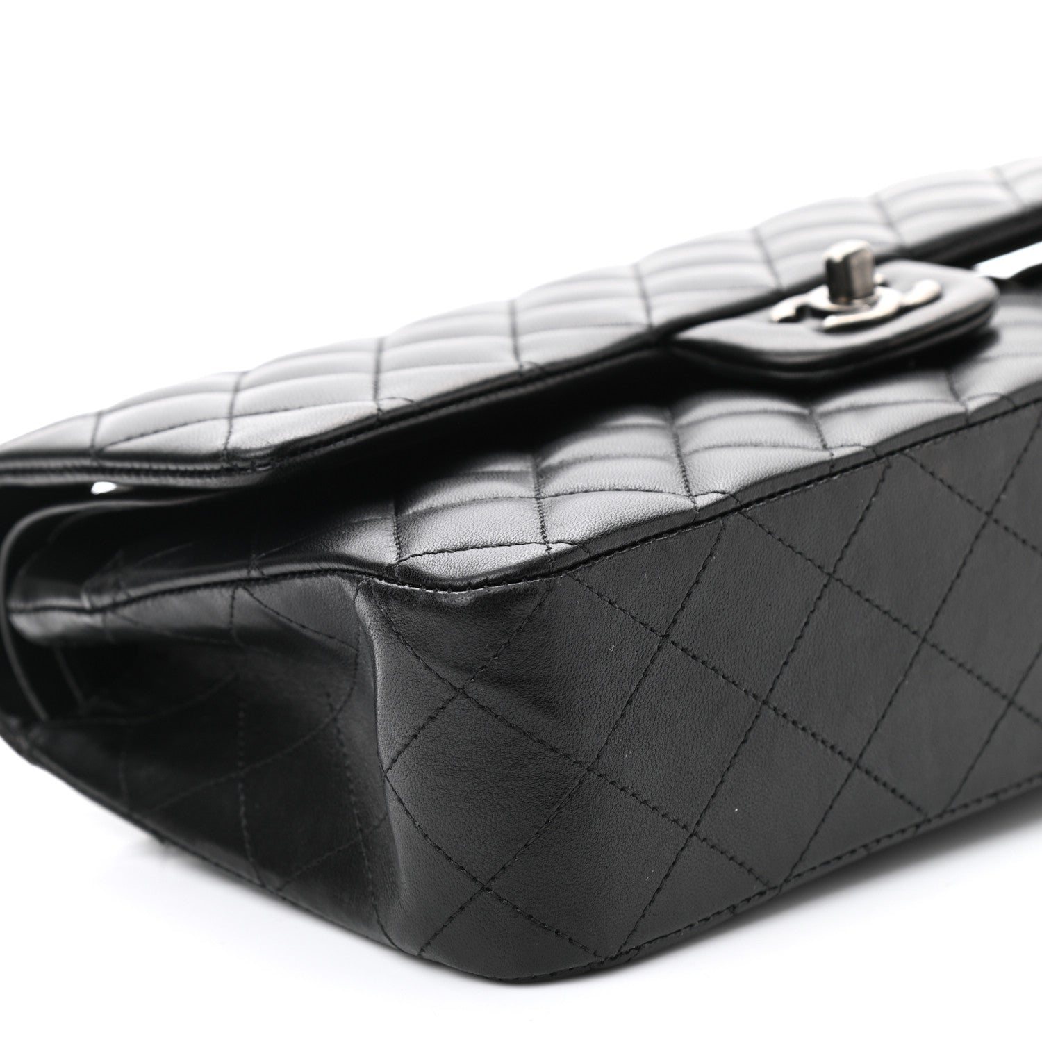 Chanel Lambskin Quilted Medium Double Flap Black 9 of 10