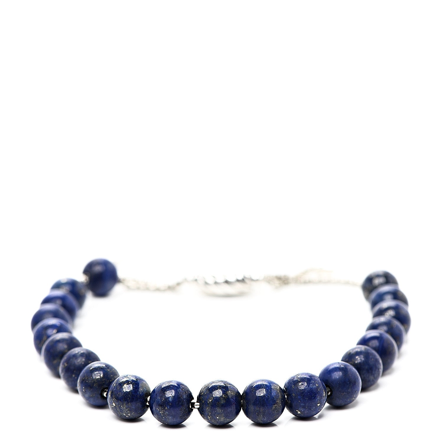David Yurman Sterling Silver Lapis Lazuli 8mm Spiritual Beads Adjustable Bracelet 1 of 3