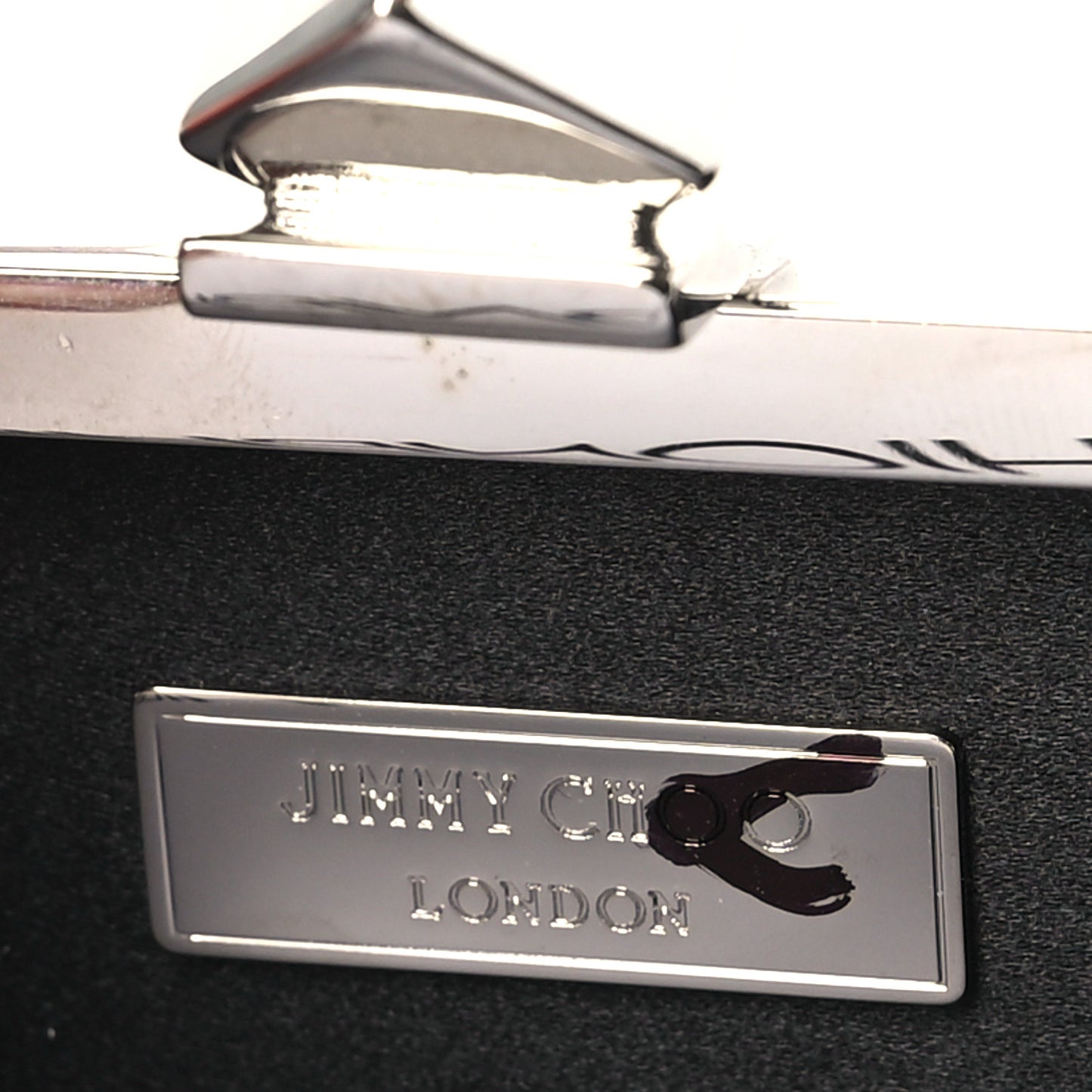 Satin Crystal Box Clutch Black