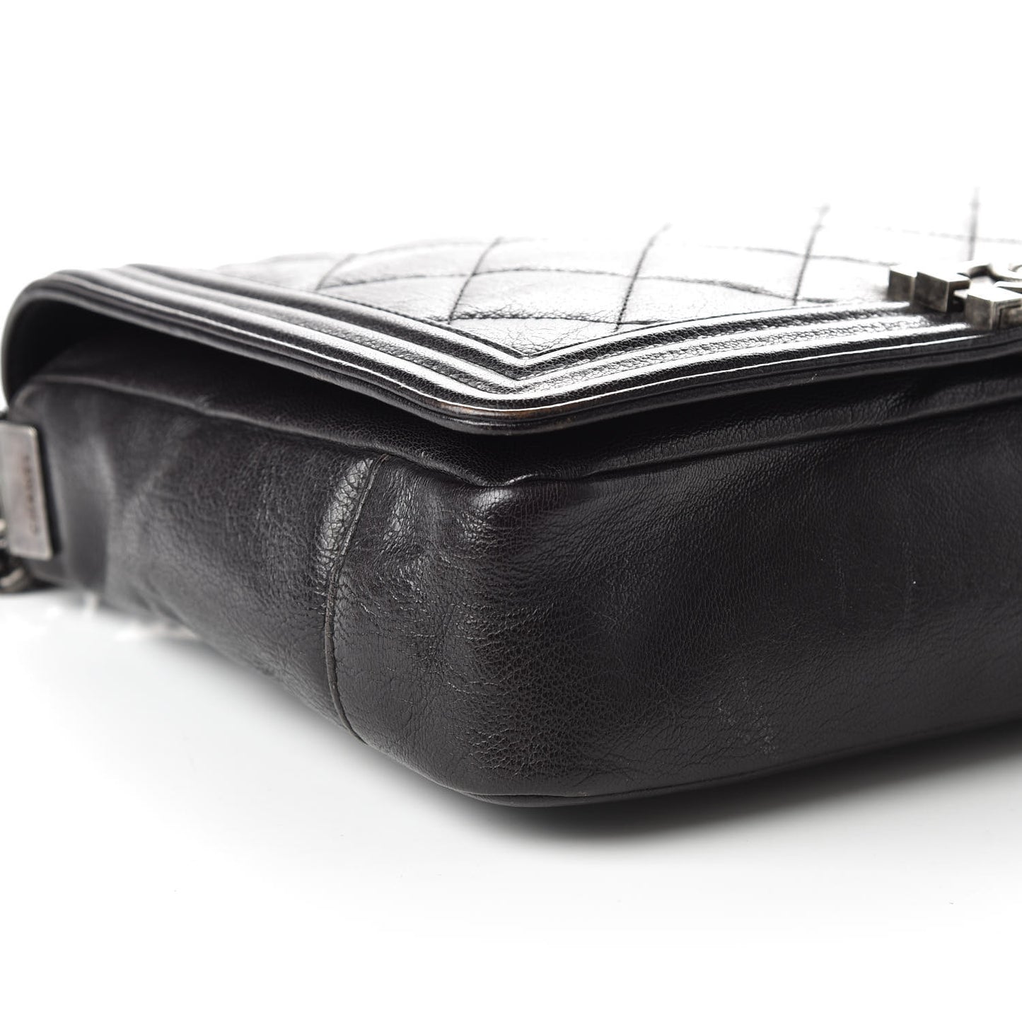 Goatskin Ombre Faded Quilted Large Boy Flap Grey