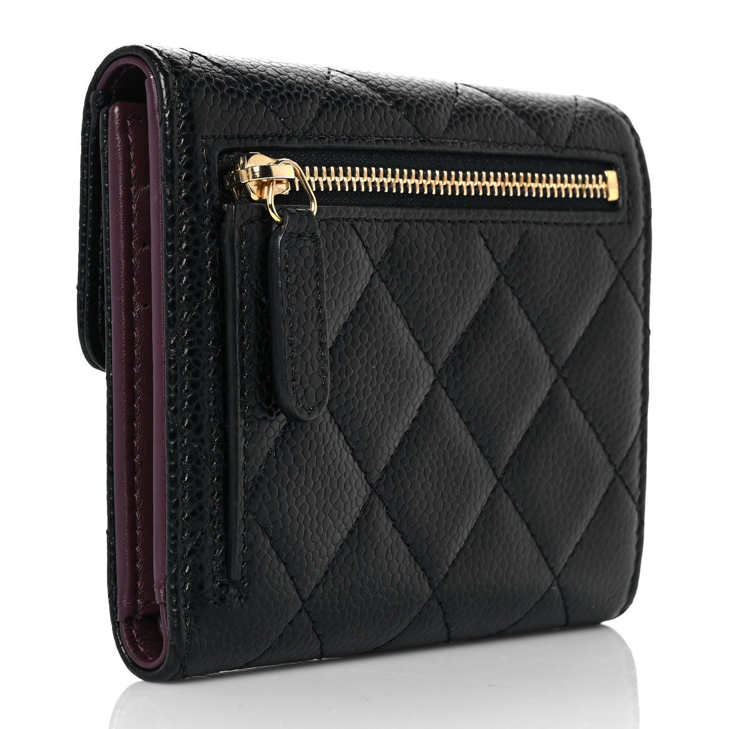 Chanel Caviar Quilted Compact Flap Wallet Black 3 of 11