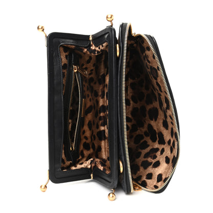 Dolce & Gabbana Calfskin Printed Clutch Black Multicolor 5 of 8