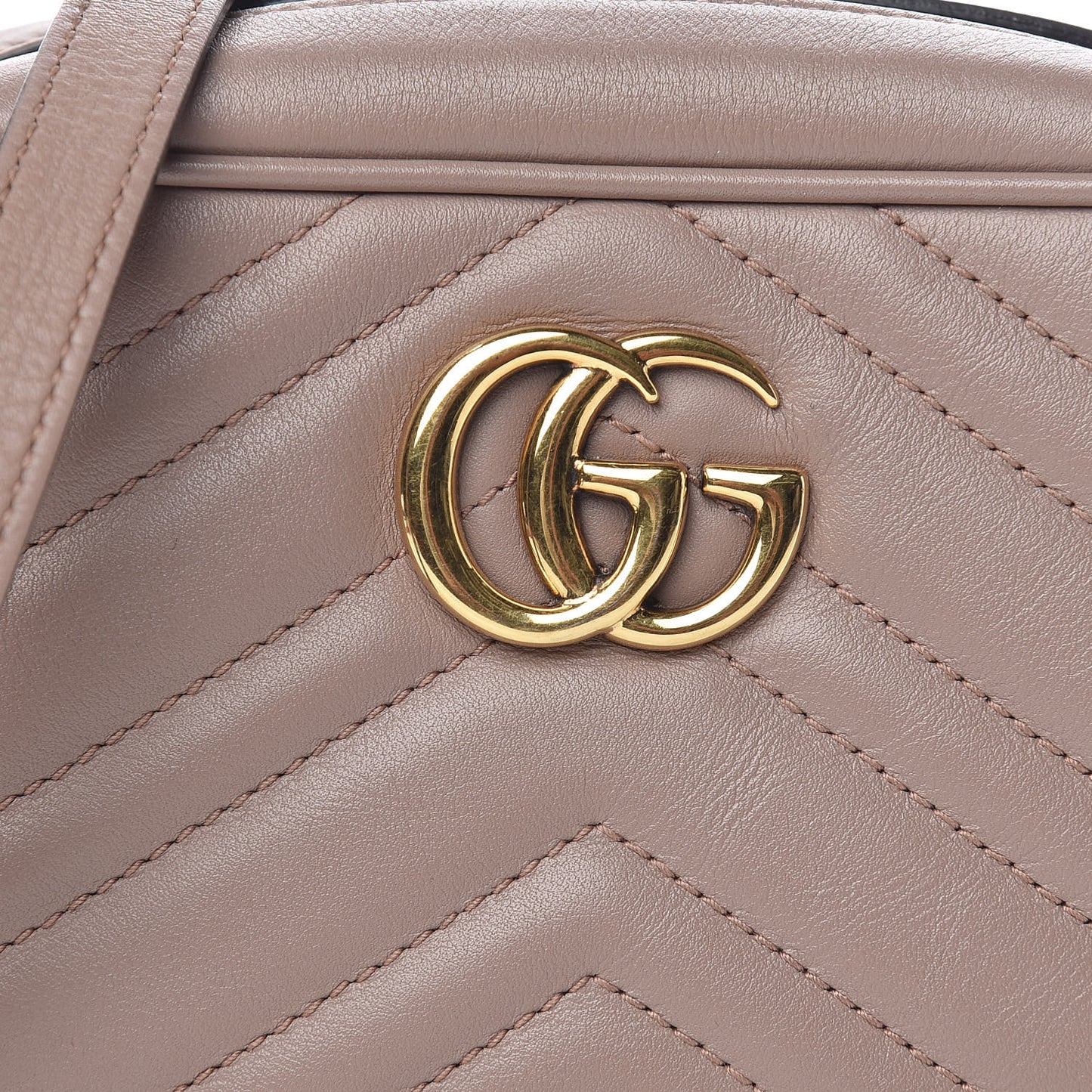 Calfskin Matelasse Mini GG Marmont Chain Shoulder Bag Nude