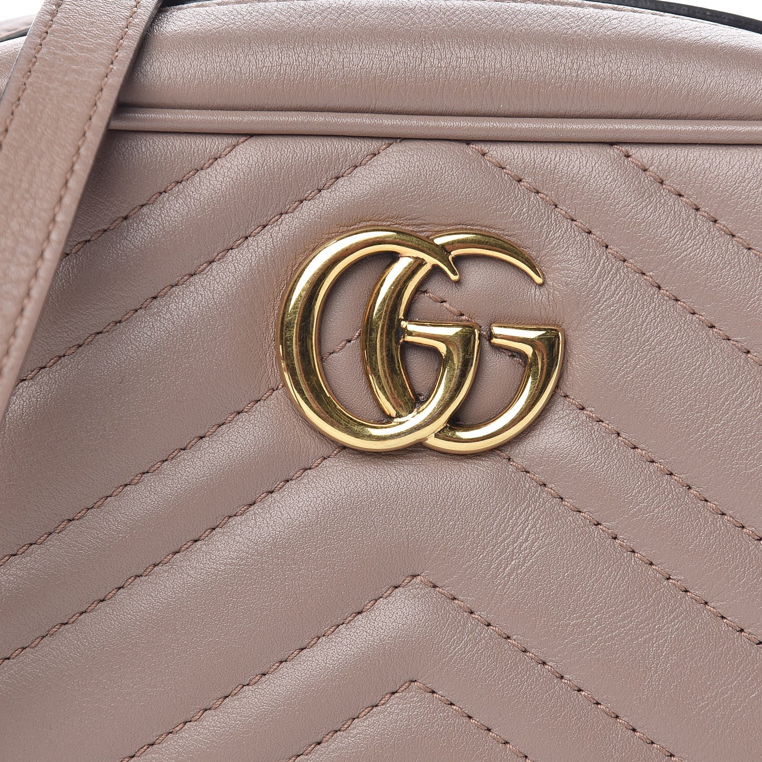 Gucci Calfskin Matelasse Mini GG Marmont Chain Shoulder Bag Nude 12 of 12