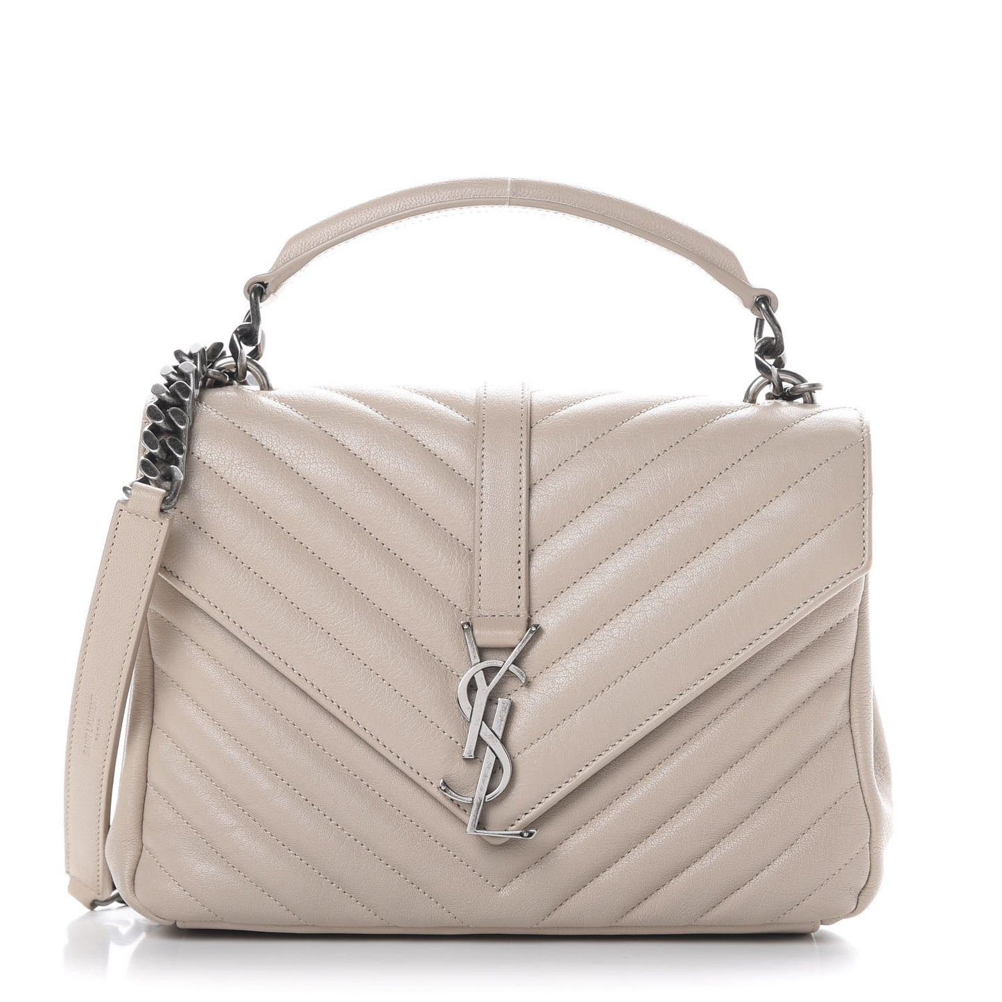 Sheepskin Matelasse Chevron Monogram Medium College Bag Rose Antic