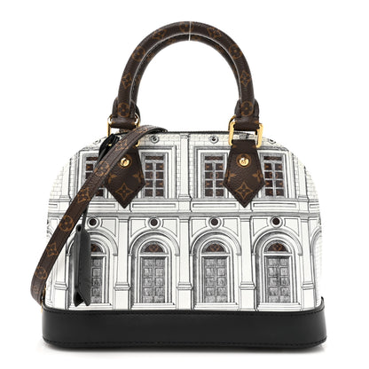 Louis Vuitton X FORNASETTI Calfskin Architettura Alma BB Black White 1 of 10