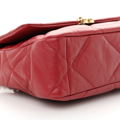 Chanel Lambskin Quilted Large Chanel 19 Flap Red 9 of 12