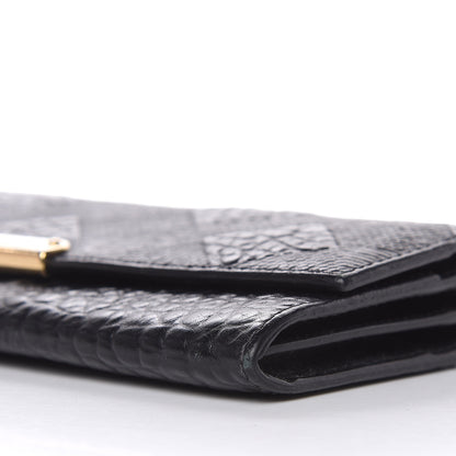 Burberry Signature Grain Calfskin Check Embossed Porter Continental Wallet Black 10 of 12